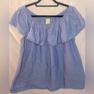 Chambray off the shoulder women’s top